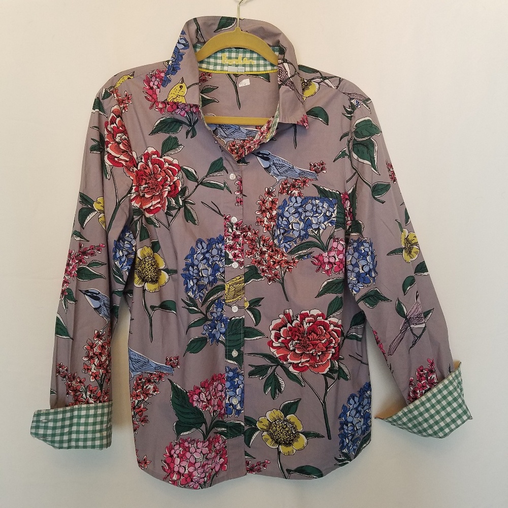 Bold Boden print button down shirt size 14